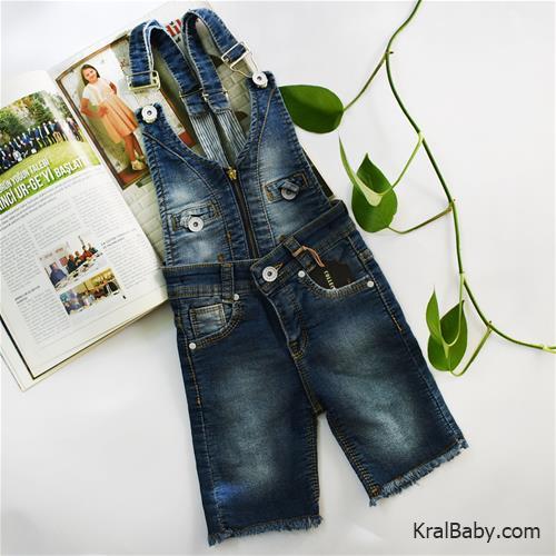 شلوارک پیشبندی جین دخترانه