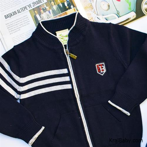 ژاکت بافت نقلی پسرانه زیپ دار
