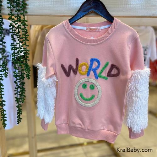 بلوز ترک دخترانه استین خزدار