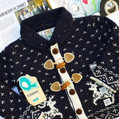 ژاکت بافت پسرانه  ترک مرینوس طرح گوزن