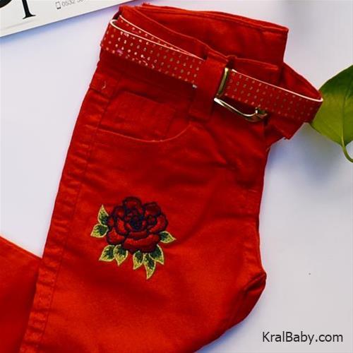 شلوار کتان طرح گل رز