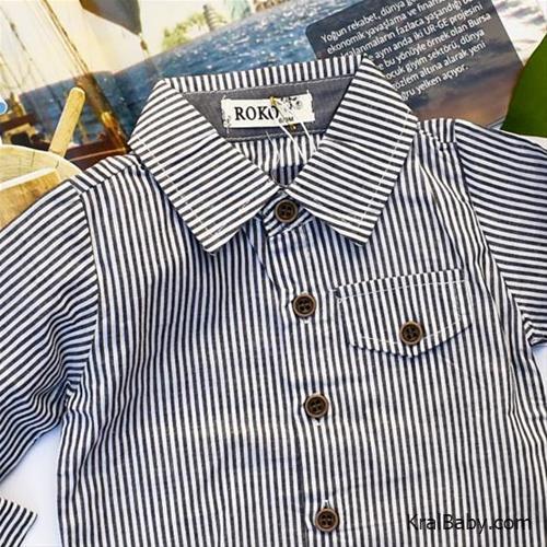 پیراهن یقه دار راه راه