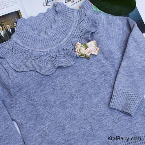 بلوز بافت کشمیر وارداتی یقه دار