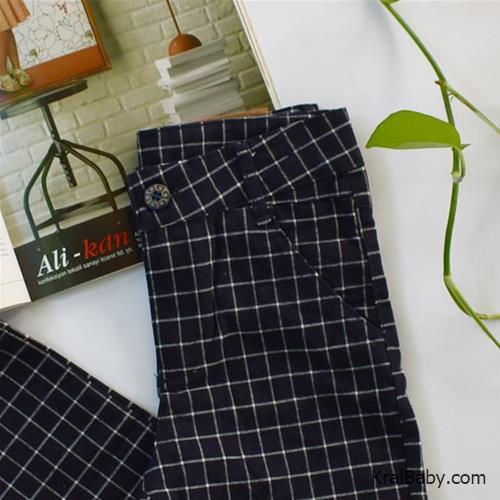 شلوار نخ کتان وارداتی  چهار خانه