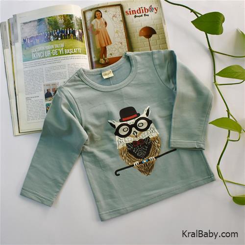 بلوز پسرانه نخ طرح جغد