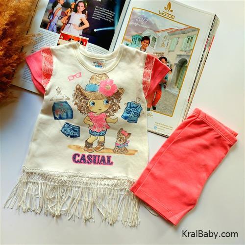 تیشرت شلوارک طرح ریشدار