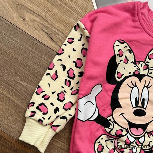 بلوز شلوار دخترانه میکی استین پلنکی