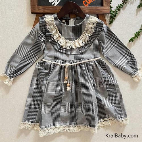 پیراهن ترک دخترانه طوسی