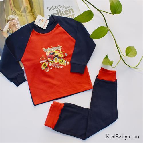 بلوز شلوار دخترانه راحتی طرح انگری برد