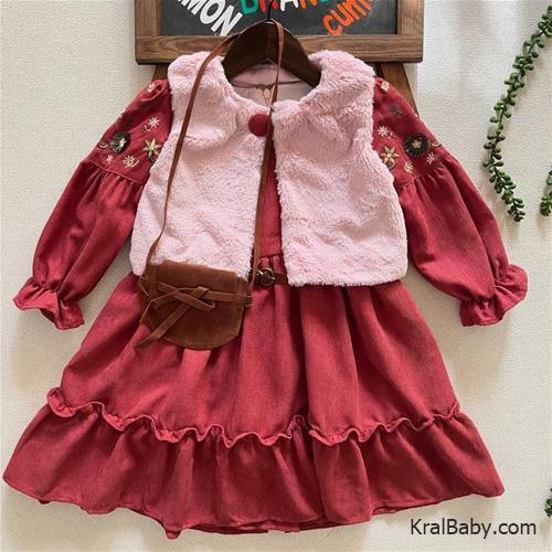 پیراهن ترک کبریتی استین گل دار