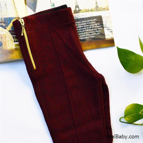 شلوار پشمی دخترانه بغل زیپ