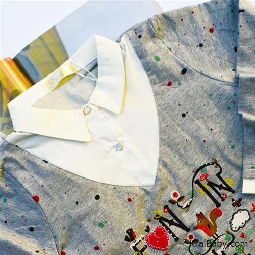 بلوز نخی دخترانه دو یقه