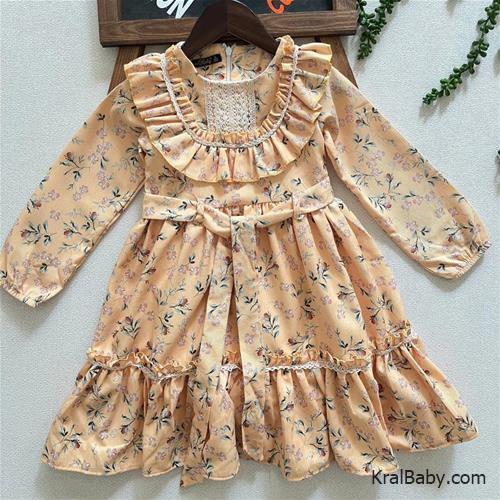 پیراهن ترک گل  بابونه زرد