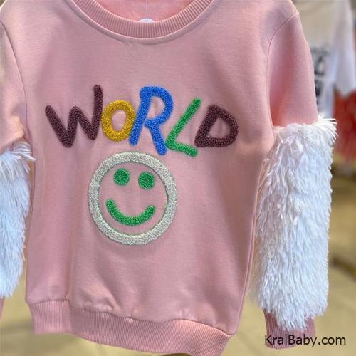 بلوز ترک دخترانه استین خزدار