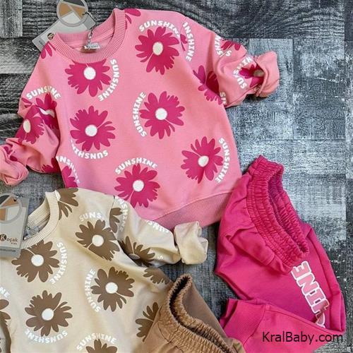 ست دخترانه ترک گلدار بلوز شلوار