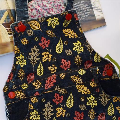 سارافن دخترانه ترک طرح برگ پاییزه