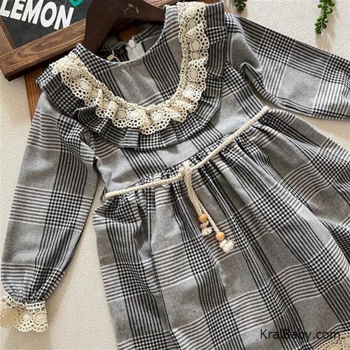 پیراهن ترک دخترانه طوسی