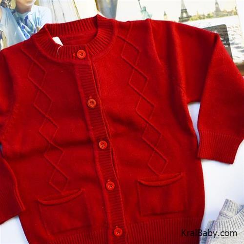 ژاکت بافت نقلی پسرانه طرح لوزی