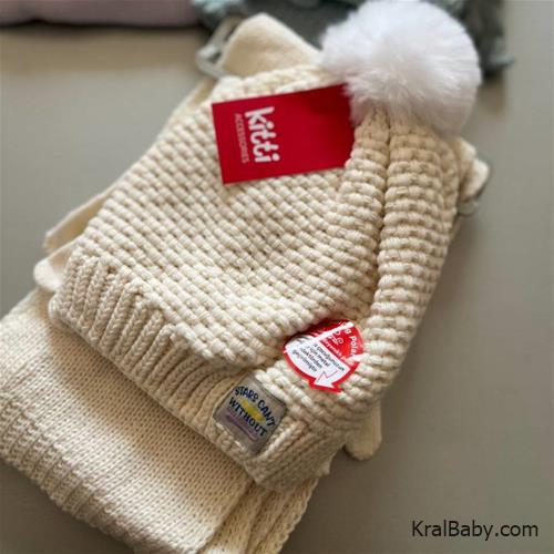 ست شال گلاه دستکش  برند ترک  kitti  2318002