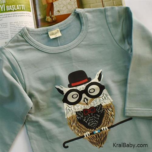 بلوز پسرانه نخ طرح جغد