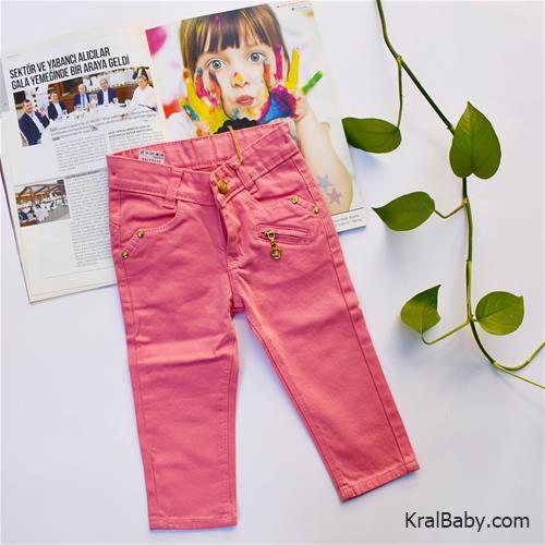 شلوار کتان دخترانه گل دوزی شده