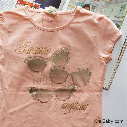 تیشرت دخترانه ترک طرح عینک کد 16