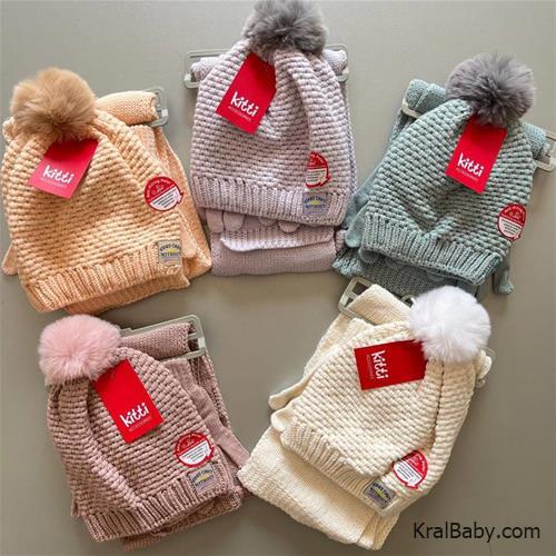 ست شال گلاه دستکش  برند ترک  kitti  2318002